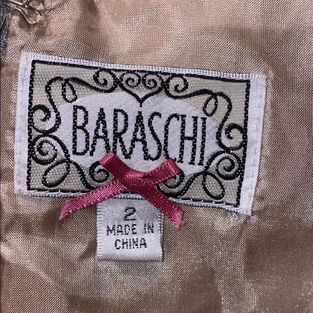 Anthropologie Baraschi Grey Dress Floral Neckline - Picture 5 of 5